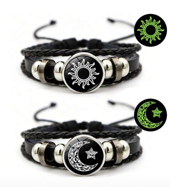 Bracelet en cuir lumineux