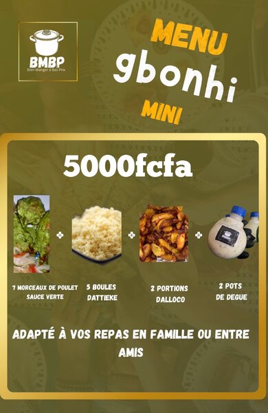 Menu gbonhi mini