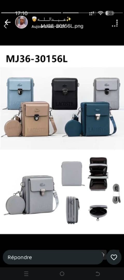 Sac bandoulière élégant unisexe