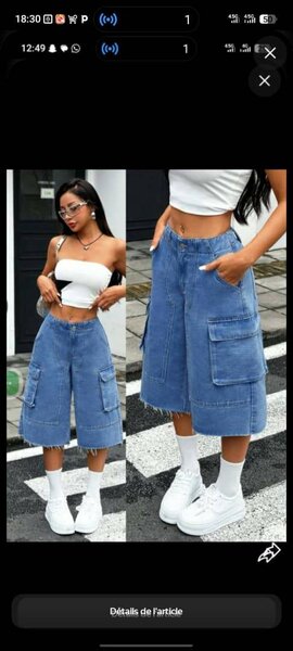 Jupe cargo en jean pour femme