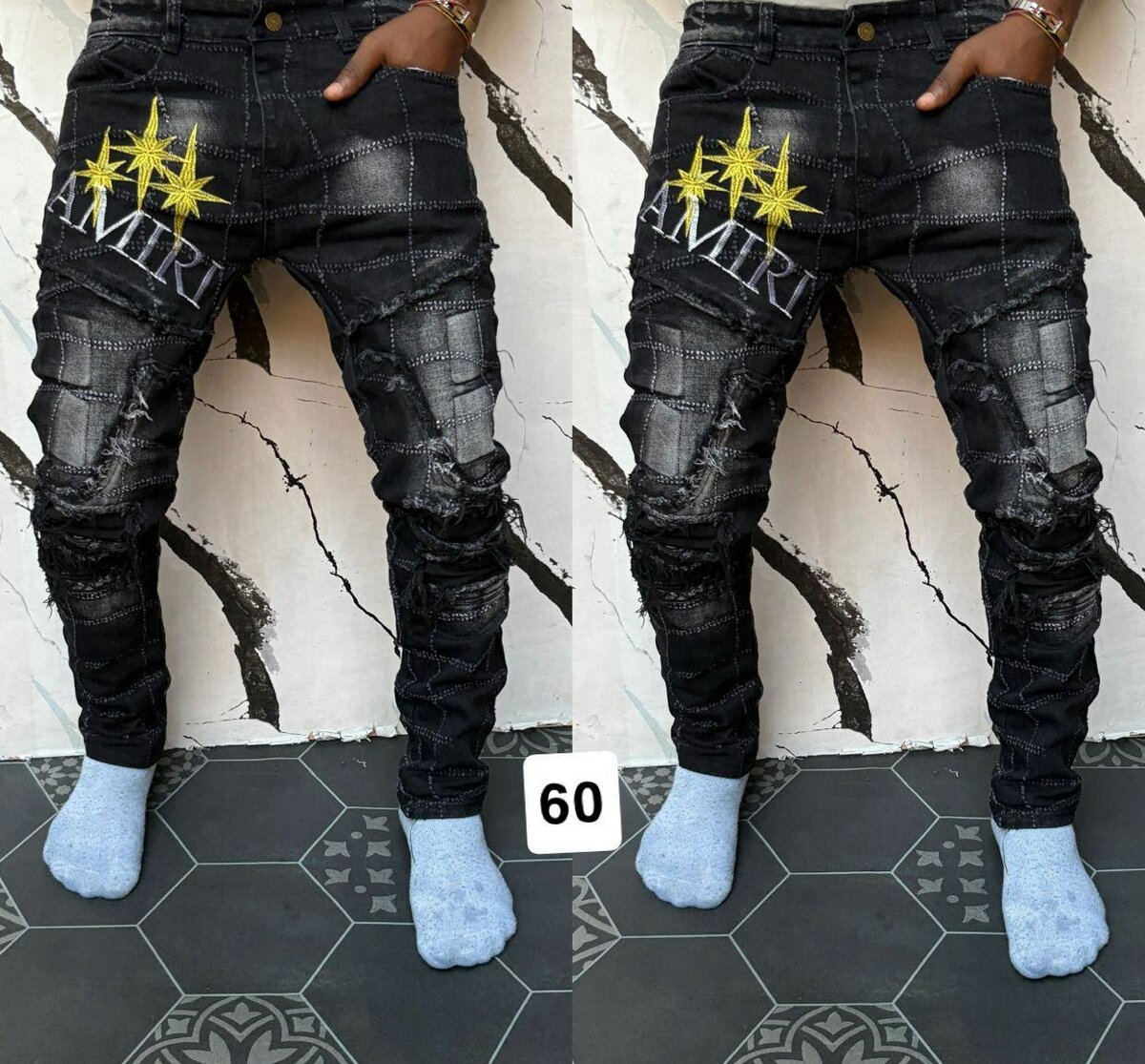 Jeans déchirés tendance homme