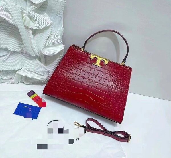 Tory Burch Eleanor Croc Embossed Leather