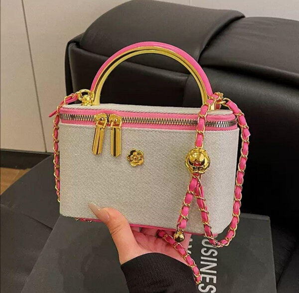 Sac à main blanc et rose pour femme