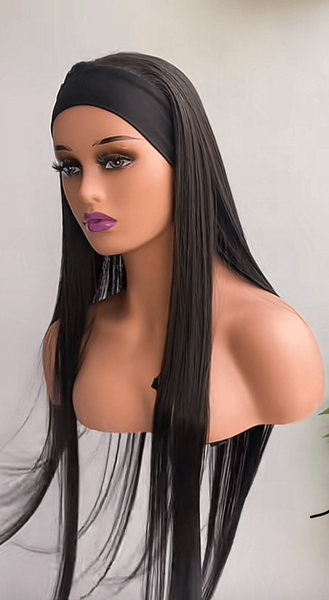 Perruque longue avec bandeau