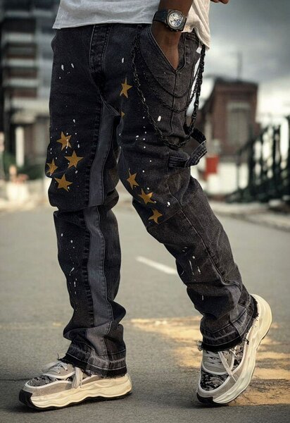 Jean homme à motifs tendance