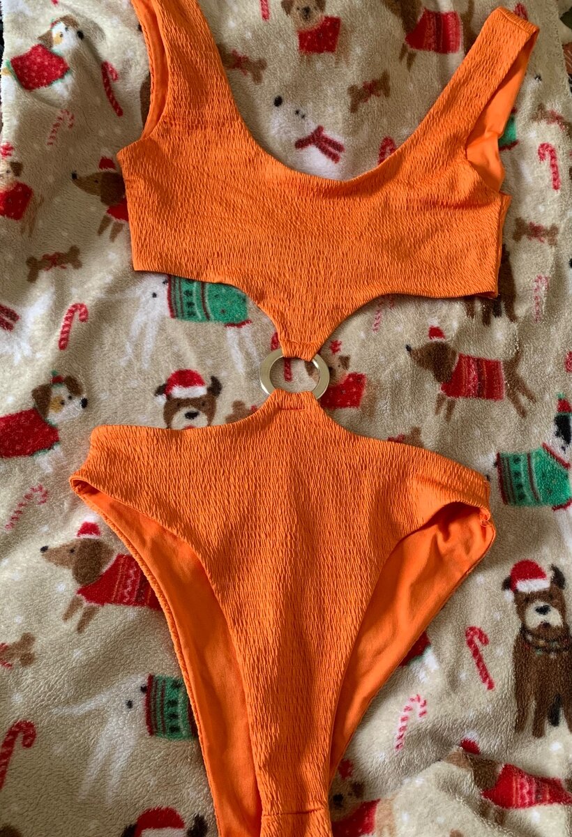 Maillot de Bain Échancré Orange