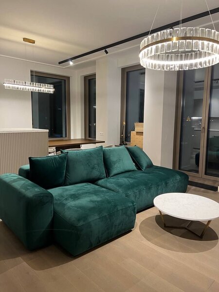 Canapé d'angle en velours