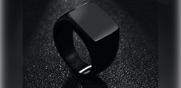 Bagues Homme en Acier Carré