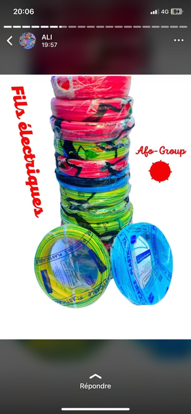 Fils électriques colorés