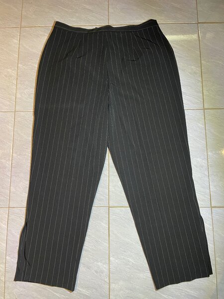 Black pin striped trousers