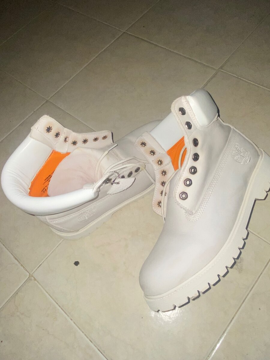 Timberland White Leather Boots