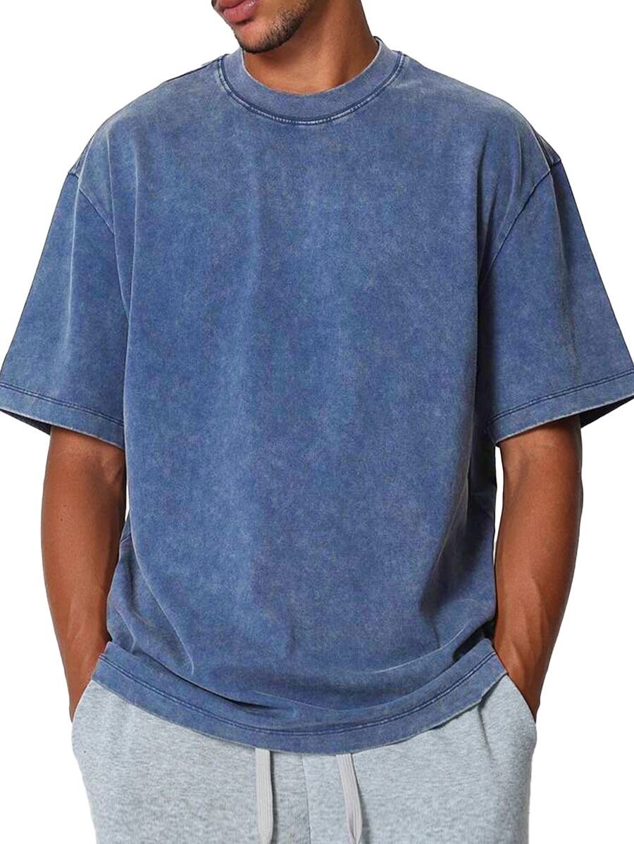 T-shirt bleu vintage homme