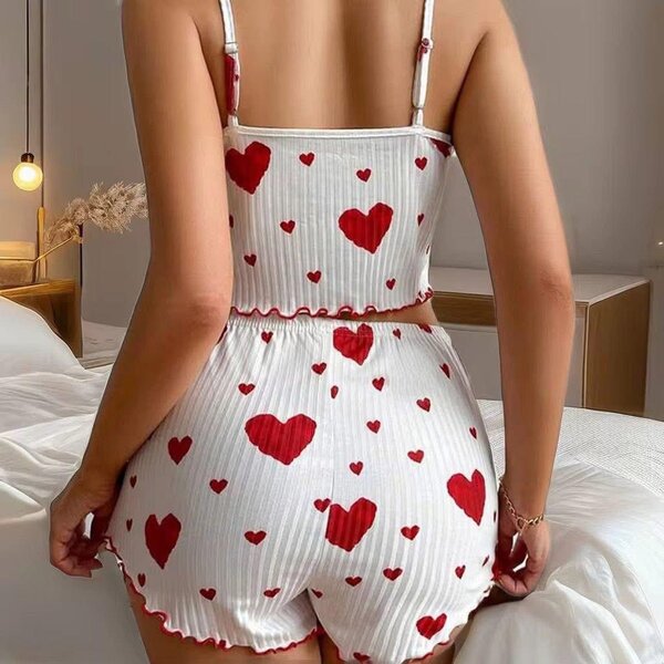 Pyjama femme imprimé cœur