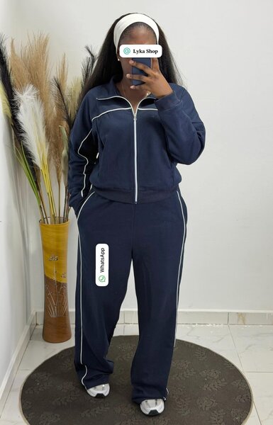 Ensemble survêtement femme gris et bleu