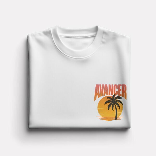 T-shirt blanc AVANCER sunset petit
