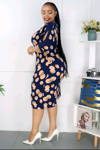 blue and brown dress