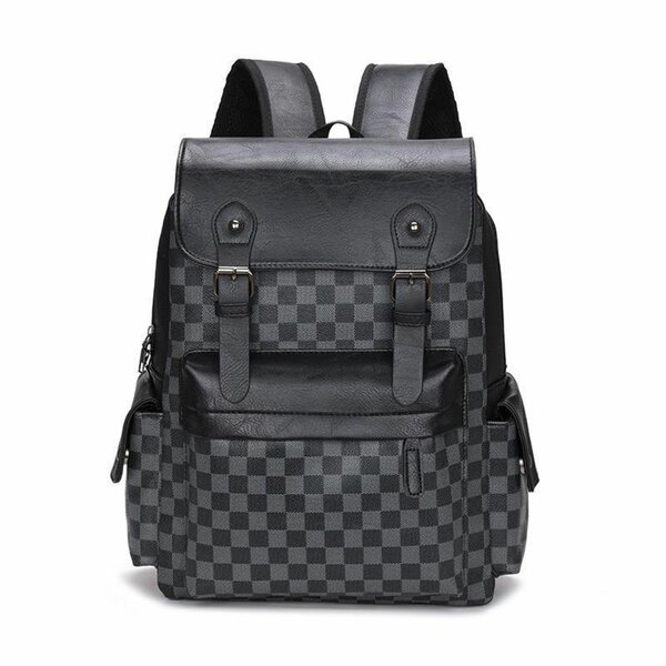 Classic leather backpack, check