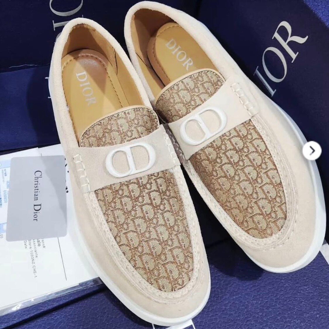 Mocassins élégants Dior en cuir