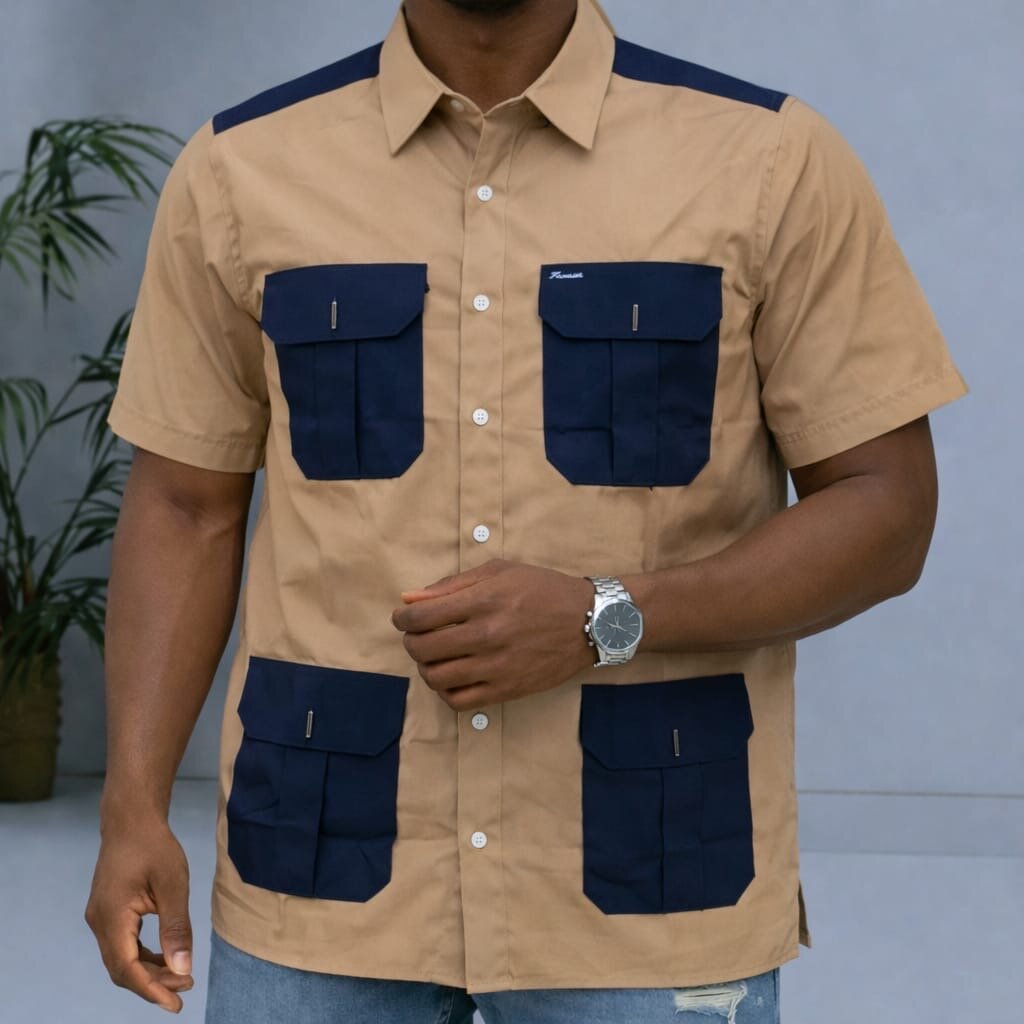Chemise homme avec poches cargo