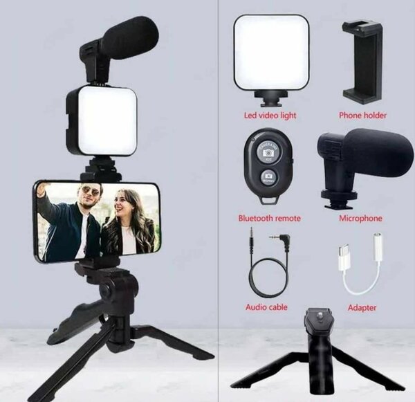 Kit Vlogging avec Trépied et Microphone