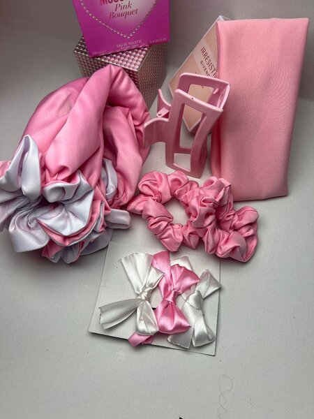Bonnets,lipgloss,scrunchies and hair bows