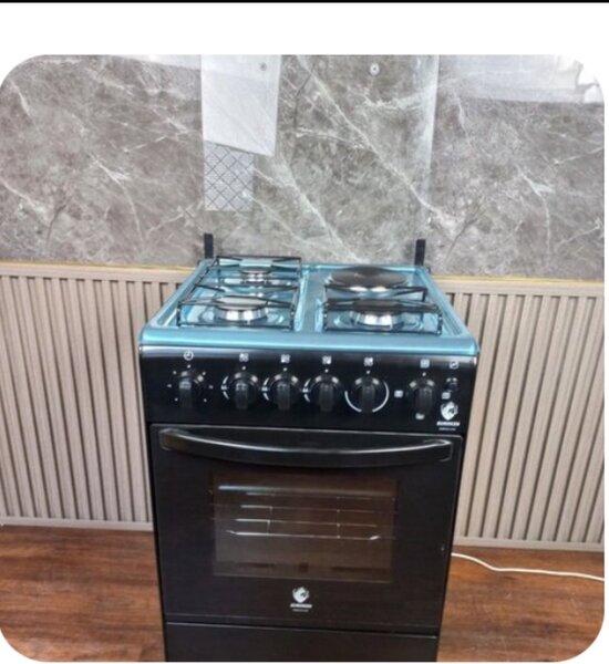 4 GAS, SINGLE BURNER OVEN, BLACK