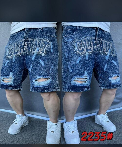 Shorts en jeans déchirés pour homme