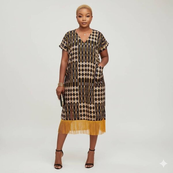 Robe ethnique à franges