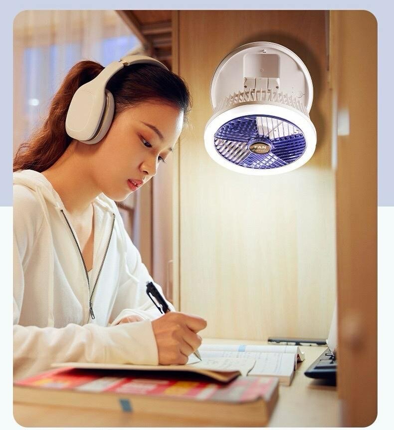 PORTABLE FOLDING FAN & LED LIGHT