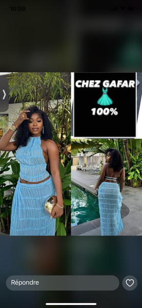 Robe d'été plissée bleue