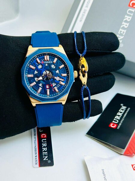 Montre CURREN + Gourmette bleu