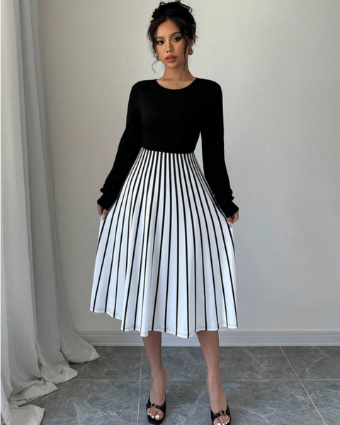 Robe rayée élégante femme