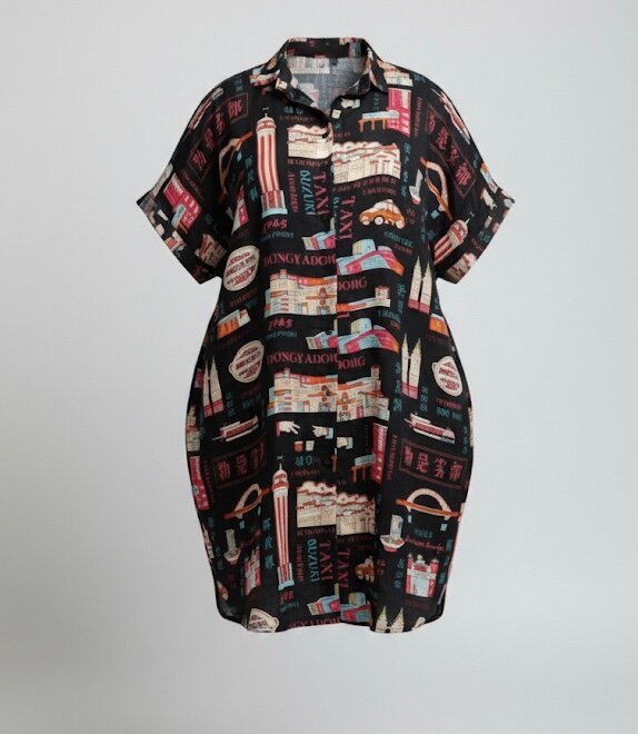 Robe chemise imprimée moderne