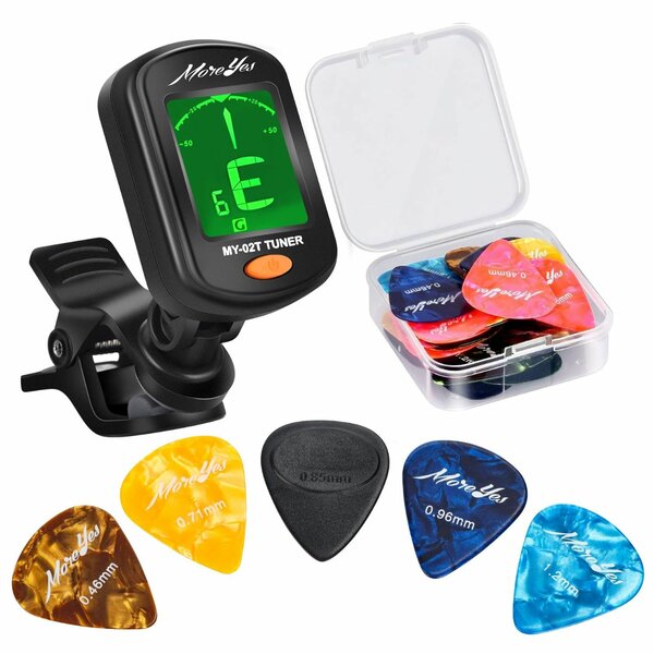 Guitar Tuner Clip-on with Picks