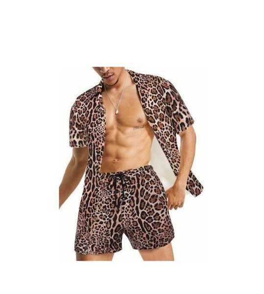 Set imprimé léopard homme