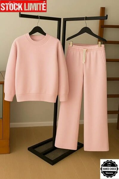 Ensemble survêtement rose femme