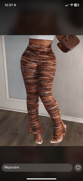 Pantalon évasé tricot