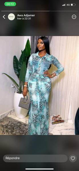 Robe longue à imprimé serpent