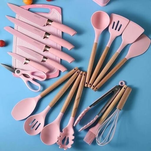 19 PIECE SILICONE COOKING LADLE AND KNIFE SET