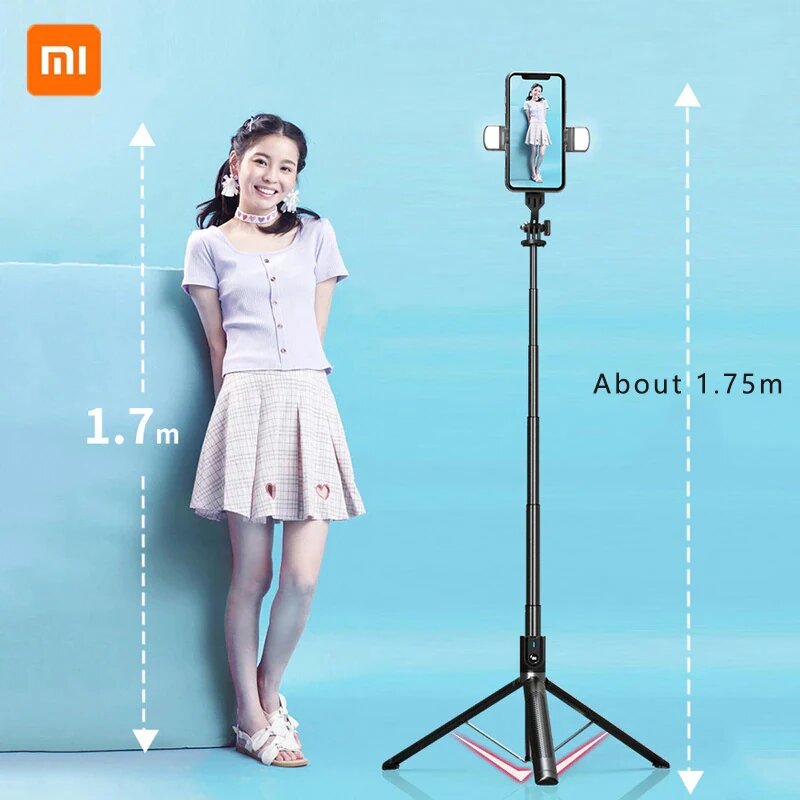 Selfie tripod with double LED and Camera Shutter