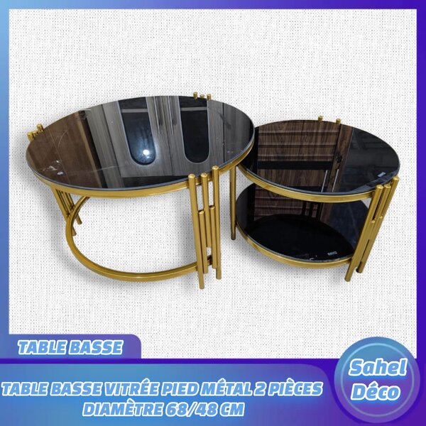 Tables basses en verre et métal