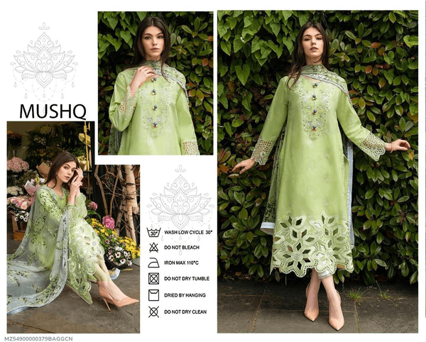 3 PCs Women's unstitched Dhanak Suit