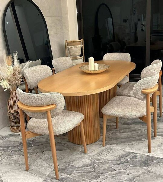 Table et chaises pour salle à manger moderne en bois