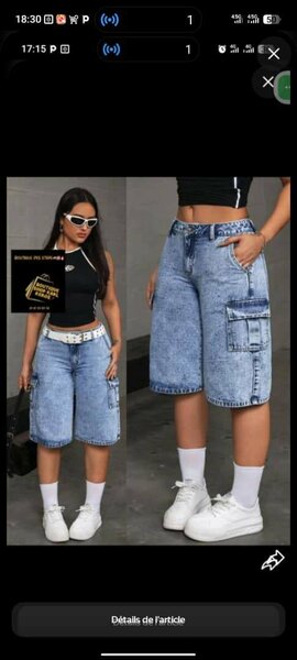 Shorts cargo en jean pour femme