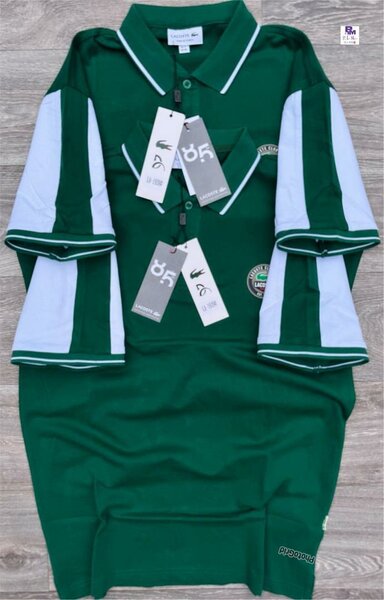 Polo vert à rayures homme