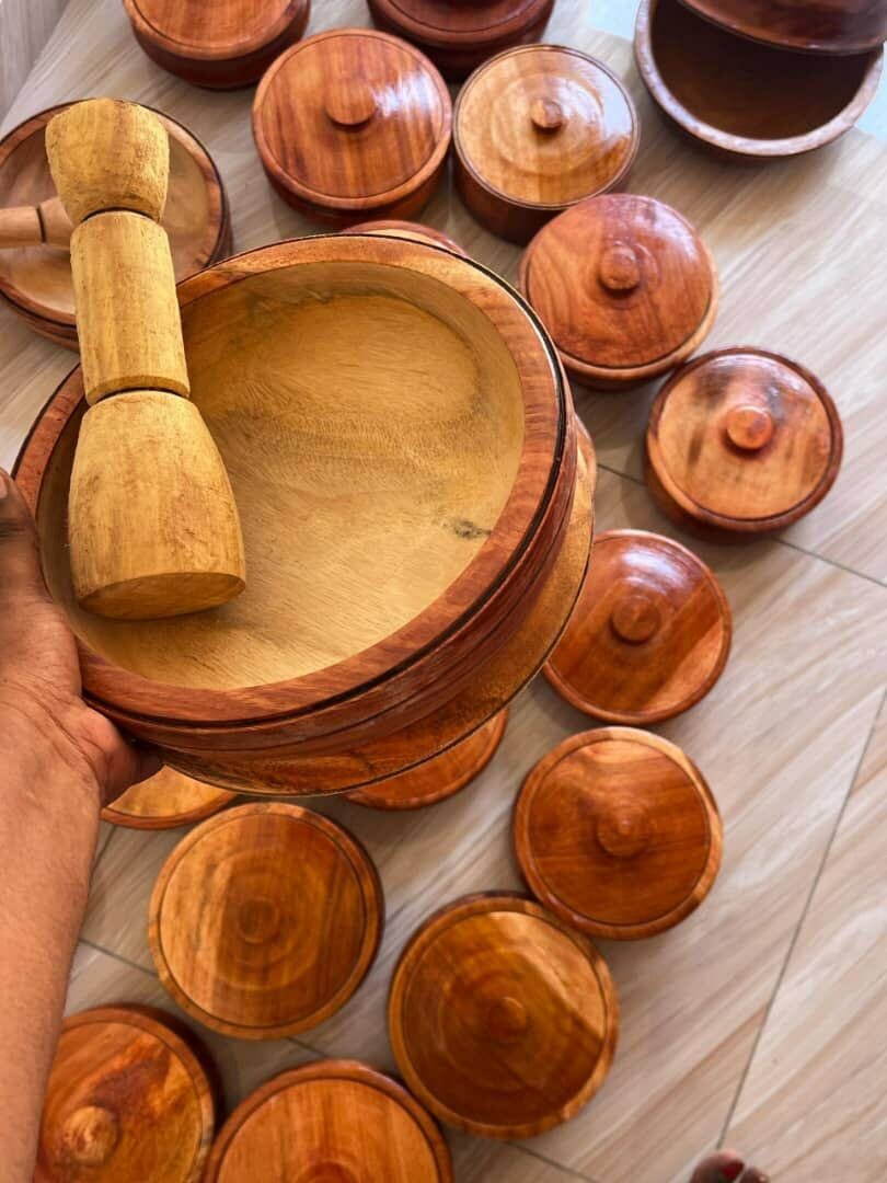 Minim mortier en bois soupière