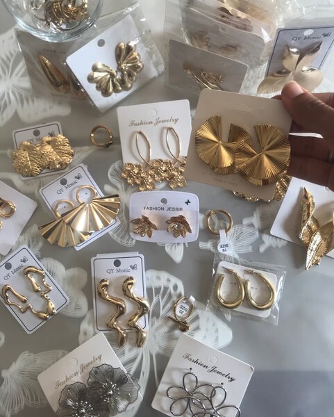 Boucles d'oreilles fantaisie dorées