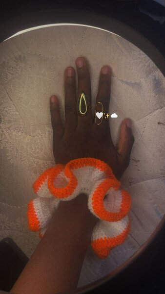 Chouchou en crochet coloré