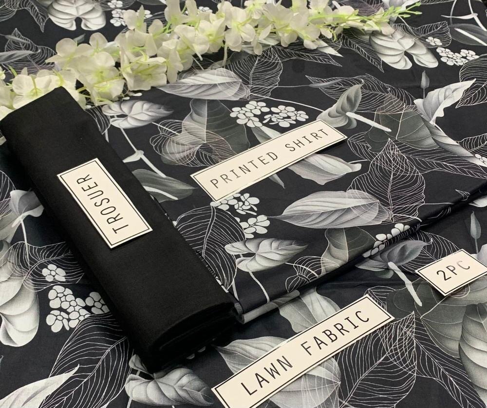 2 Pcs Women's Unstitched Lawn Digital Print Suit