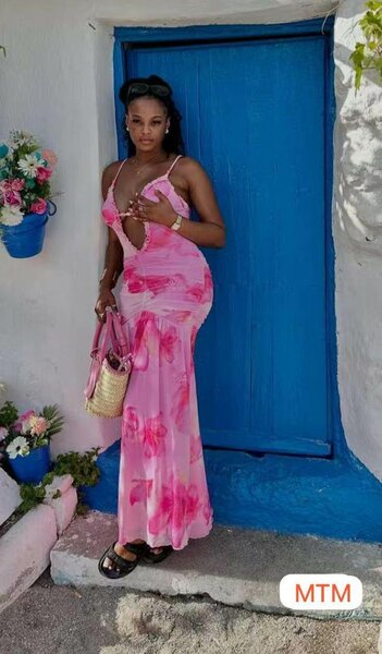 Robe longue à fleurs